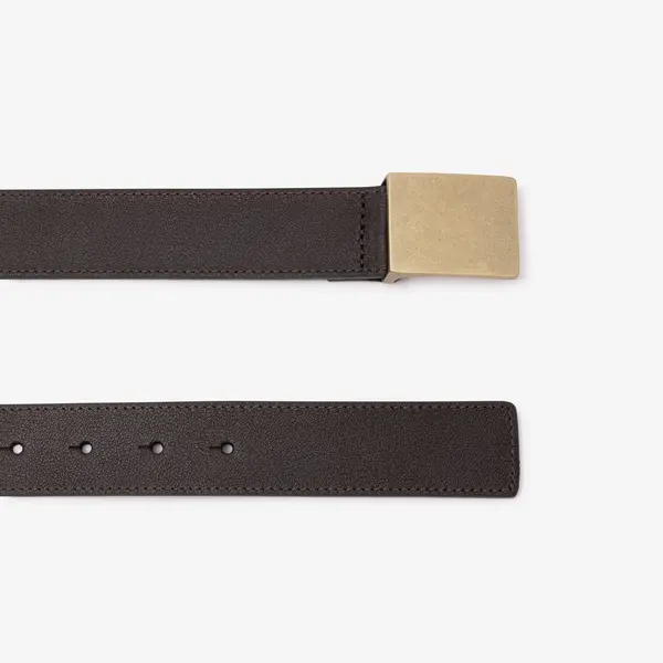 Ceinture cuir plaque dorée