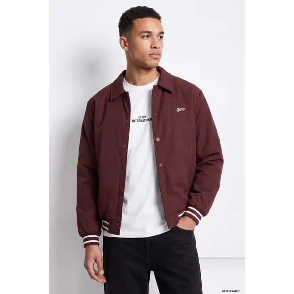 Veste bomber avec col rouge bordeaux logo Tiffosi TYCW