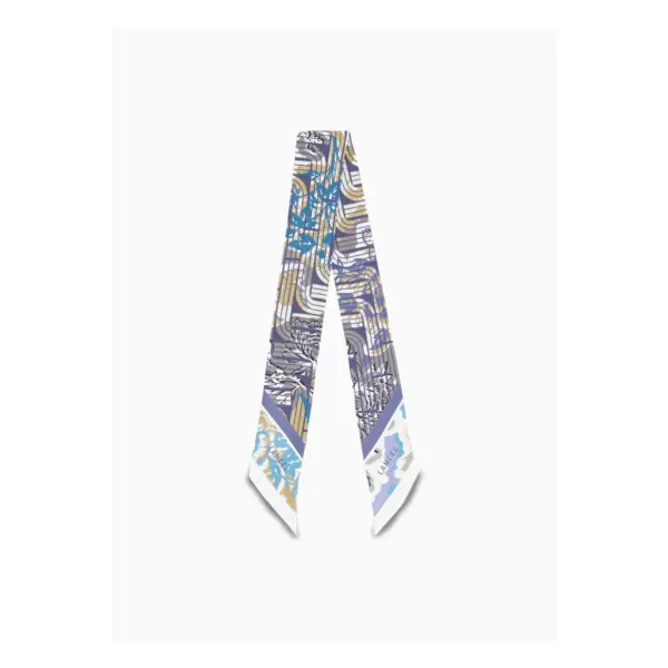 Motif pivoine optical - band pivoine opt - multico cobalt - Lancel