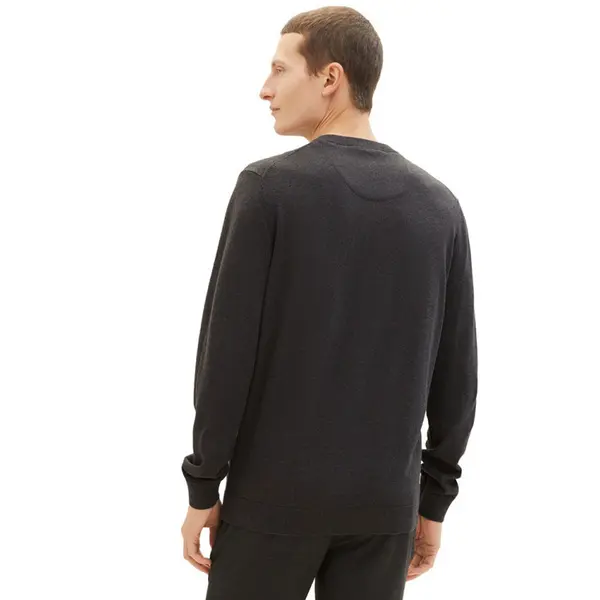 Pull basic col rond gris