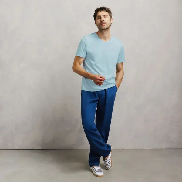 Tee shirt col V en coton