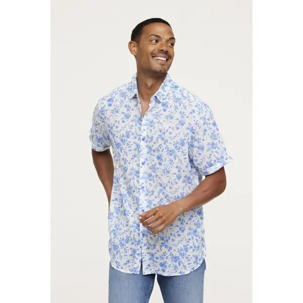CHEMISE BLEUE A FLEURS HOMME LEE COOPER