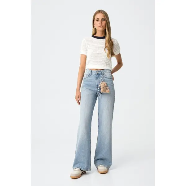 JJean large wide leg bleu clair ado fille TIFFOSI– Style urbain, rentrée 2025, du XXS au L