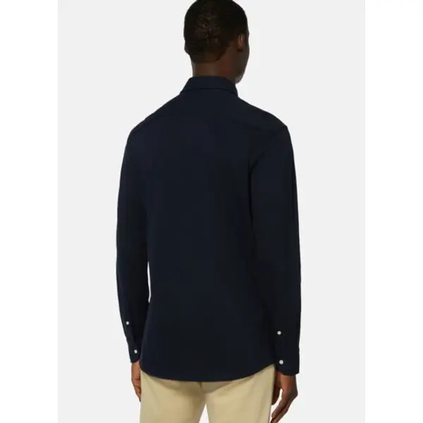 Polo chemise en coton piqué coupe droite - Boggi milano
