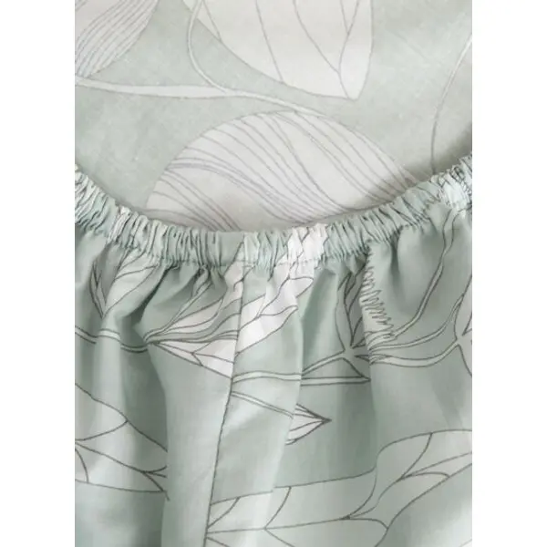 Olivier Desforges - Drap housse en percale de coton vert, Ylang - Yves Delorme