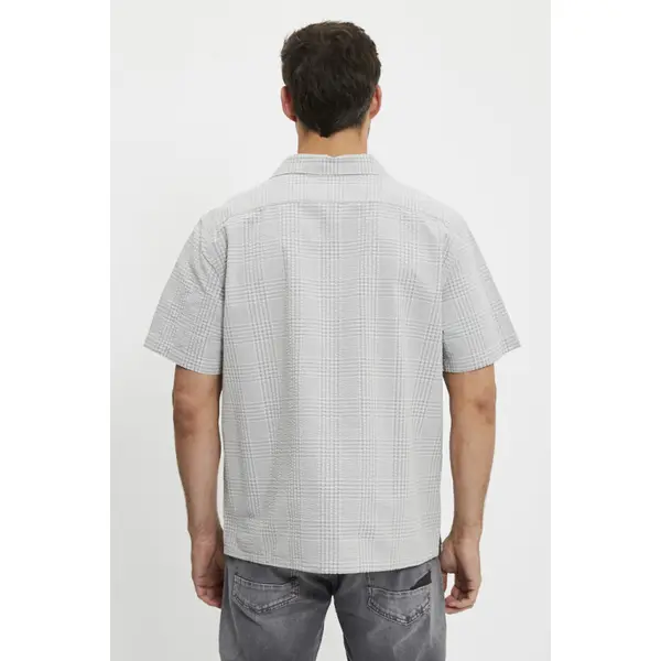Chemise Camp Standard grise à carreaux