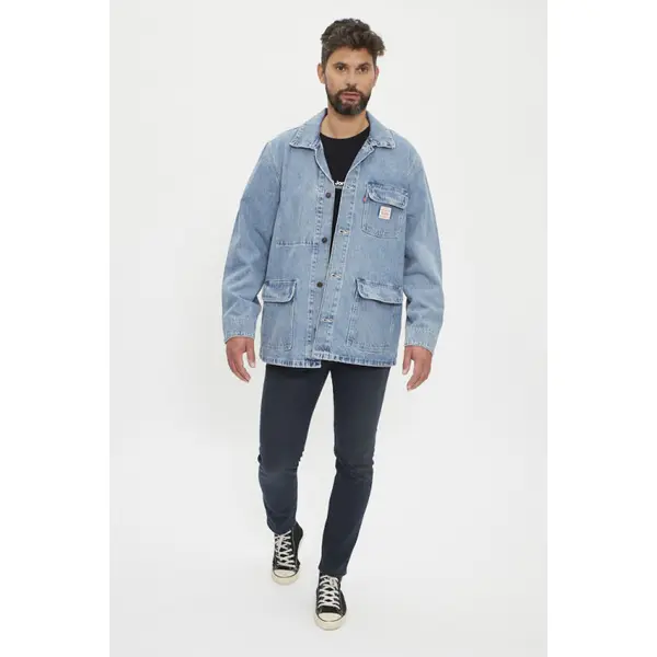Workjacket en jeans bleu denim