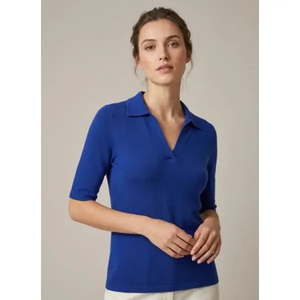 Polo uni - femme - bleu delphinium - Bompard