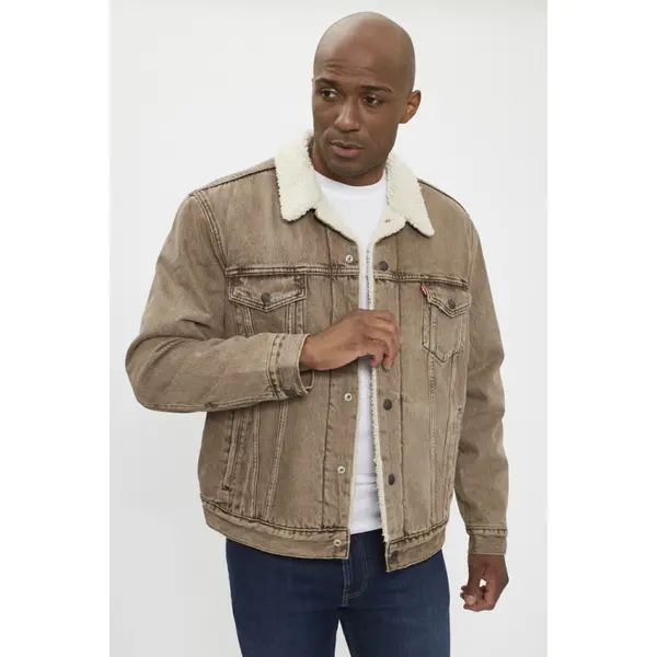 Veste Trucker sherpa marron