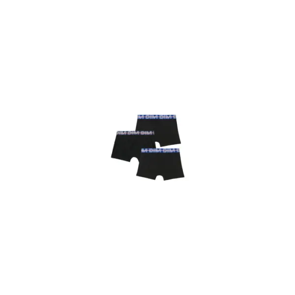Lot de 3 boxers garçon coton stretch ceinture contrastée Noir EcoDim - Dim