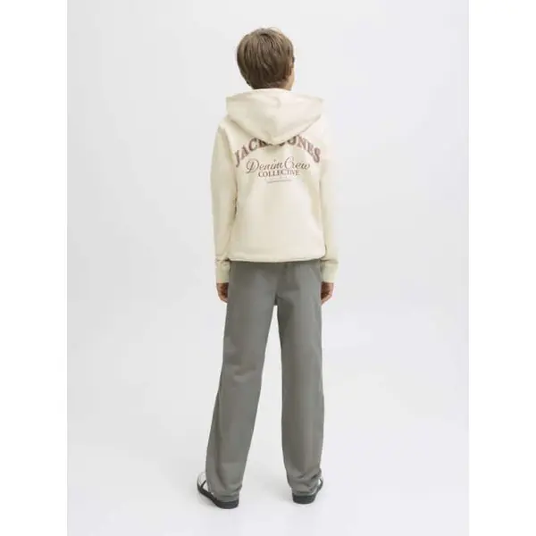 Sweat à capuche beige logo dos Jack and Jones Junior garçon 10-16 ans