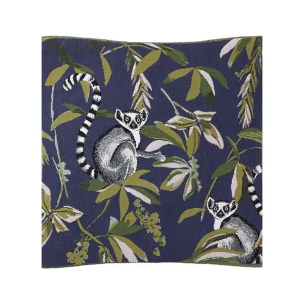 Yves Delorme - Housse de coussin en coton bleu, Lémurien - Yves Delorme
