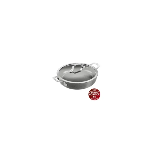 Sauteuse poignées avec couvercle 28 cm salina - revêtement céramique ceraforce® titanium - Zwilling/Staub