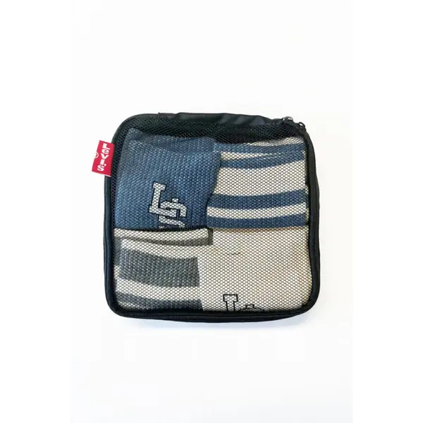 Giftbox de 4 paires de chaussettes beige et bleu