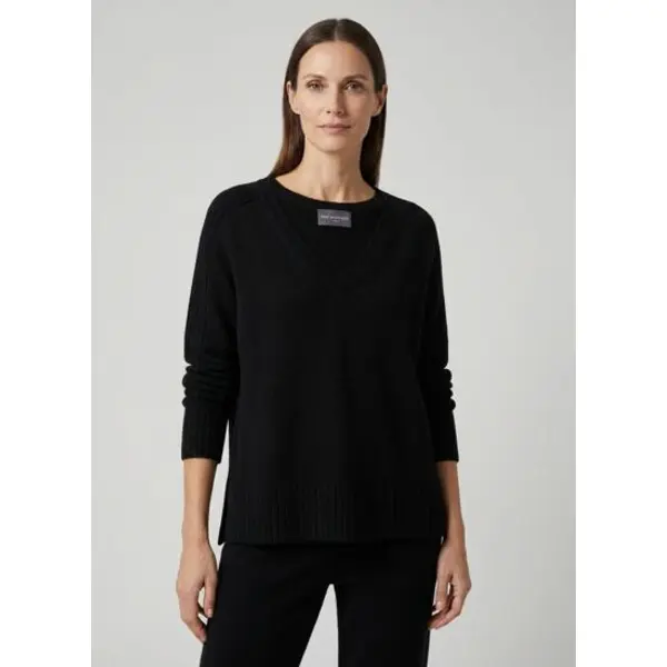 Pull v ample - femme - noir - Bompard