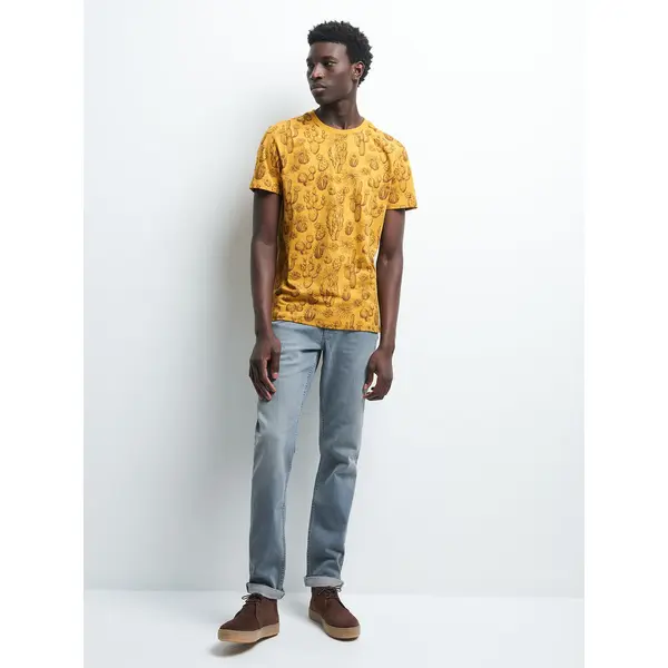 Jean slim en coton élasthane délavé