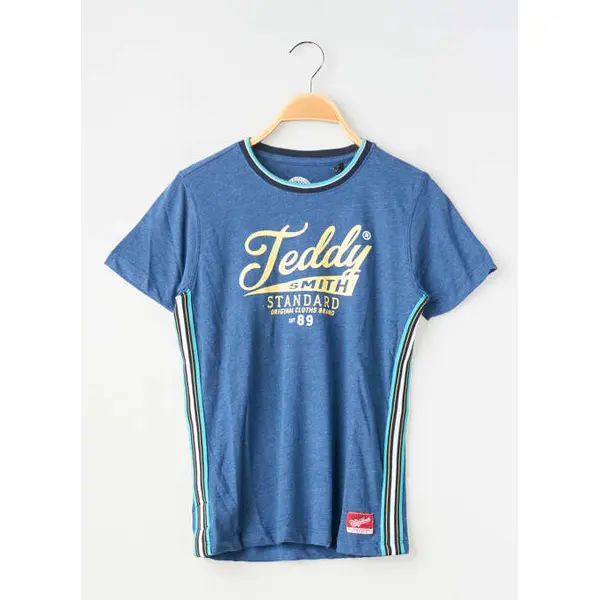 T-shirt Teddy Smith Bleu Manches Courtes