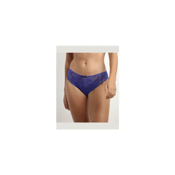 Slip femme en dentelle et microfibre Bleu Stella Generous Essentiel - Dim