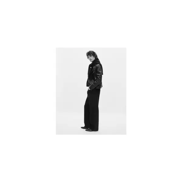 Blouson biker en cuir noir homme - The kooples