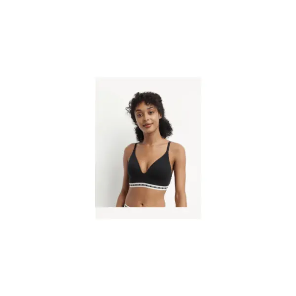 Soutien-gorge triangle en coton modal Noir à bonnets moulés Dim Icons - Dim