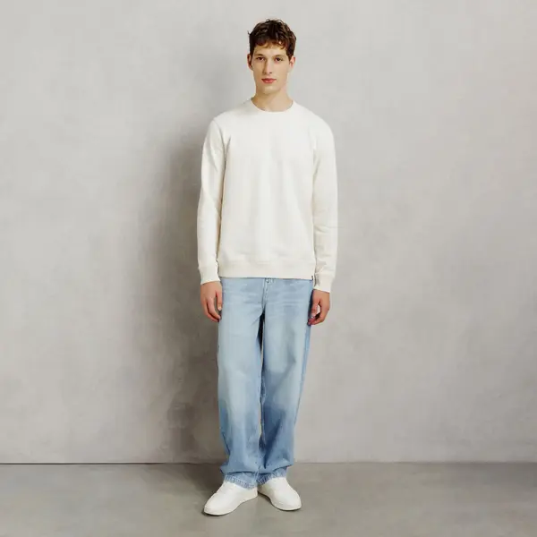 Sweat col rond molleton uni