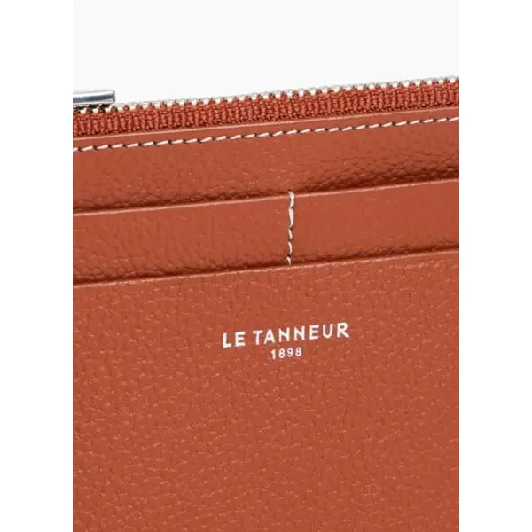 Porte cartes moyen modèle zippé Emile en cuir grainé - Le Tanneur