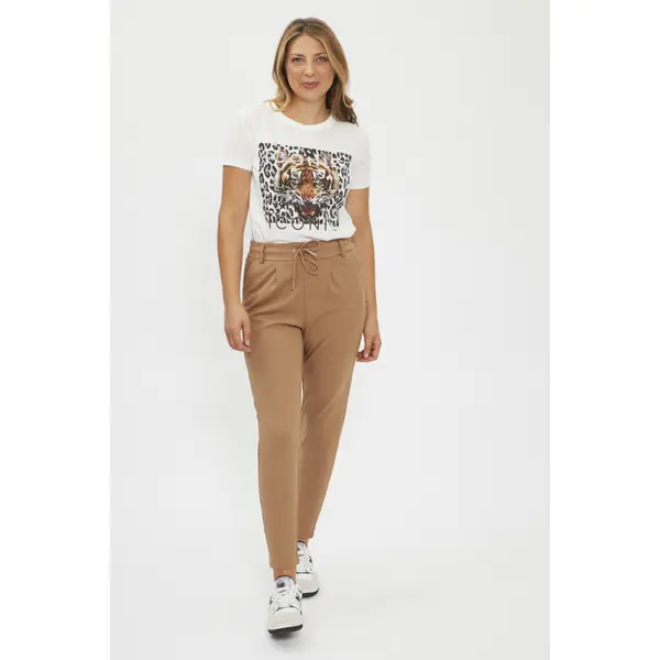 T-shirt blanc imprimé tête de tigre