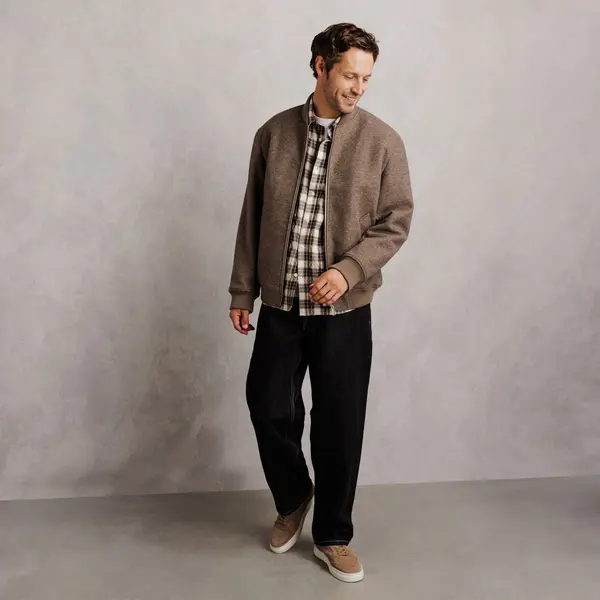 Chemise regular col français à carreaux