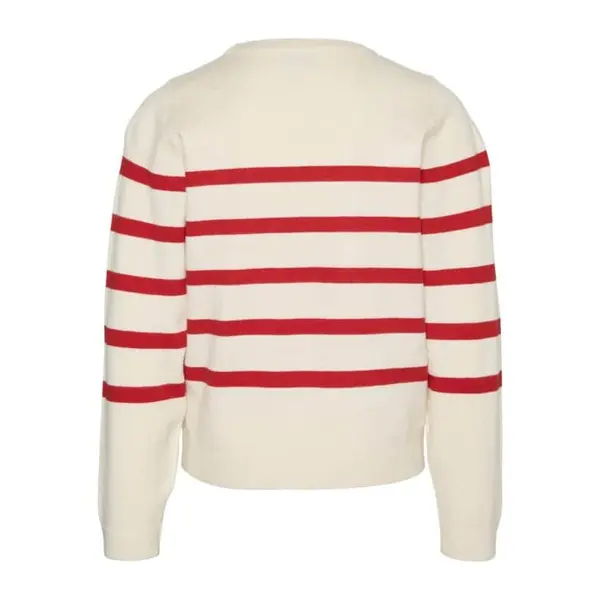 Pull beige rayures rouge VERO MODA : l'élégance junior contemporaine