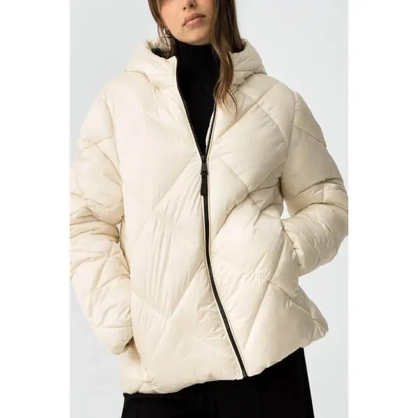 Veste matelassée blanche nacrée à capuche Tiffosi femme