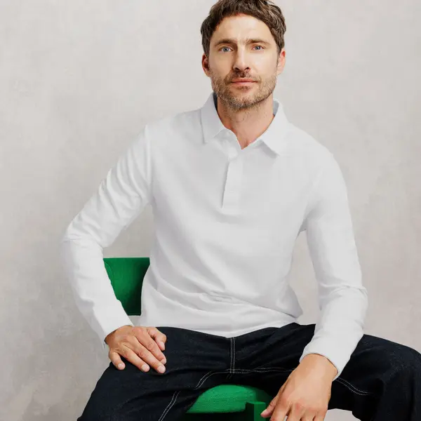 Polo manches longues uni