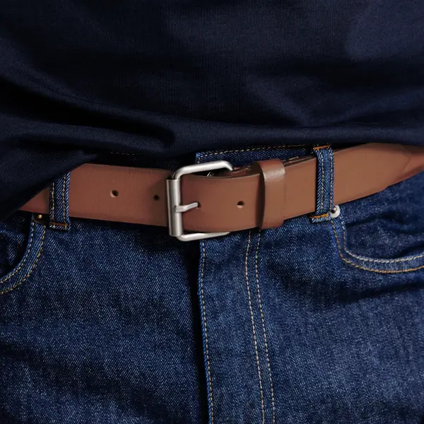 Ceinture large en cuir
