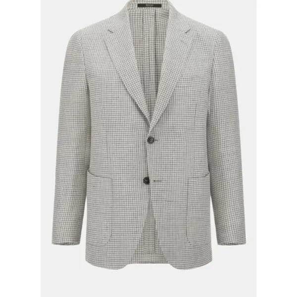 Veste pied-de-poule en lin et laine - Boggi milano