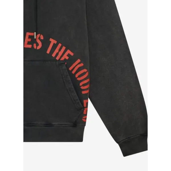 Sweatshirt zippé avec sérigraphie noir homme - The kooples