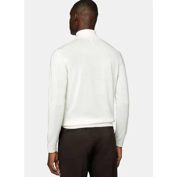 Pull col roulé blanc en laine mérinos - Boggi milano