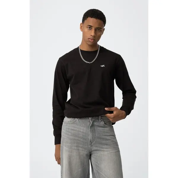 T-shirt noir manches longues avec logo TYCW Tiffosi ado garçon