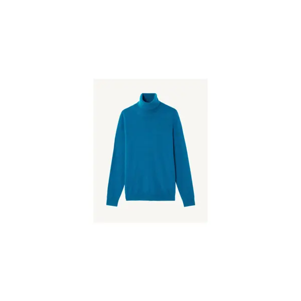 Pull col roulé origines - femme - bleu paon - Bompard