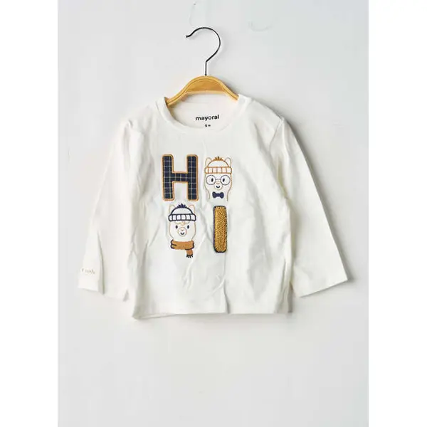 T-shirt Mayoral Blanc Manches Longues