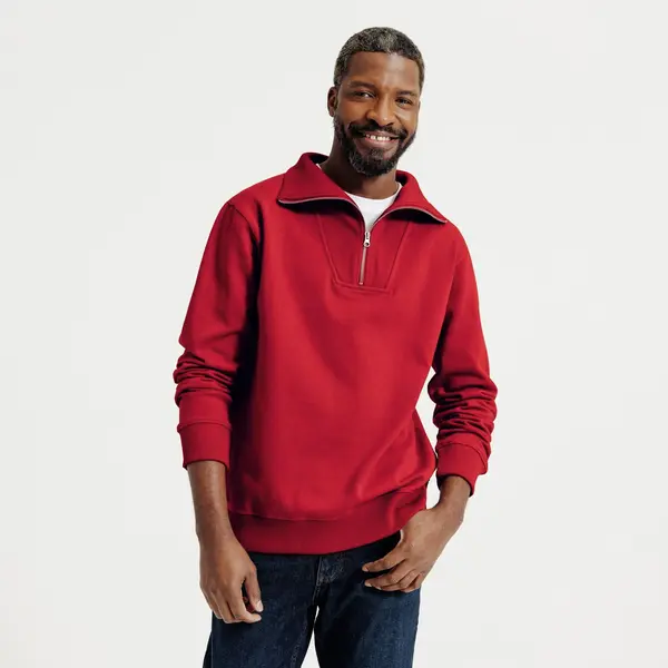 Sweat col camionneur zippé