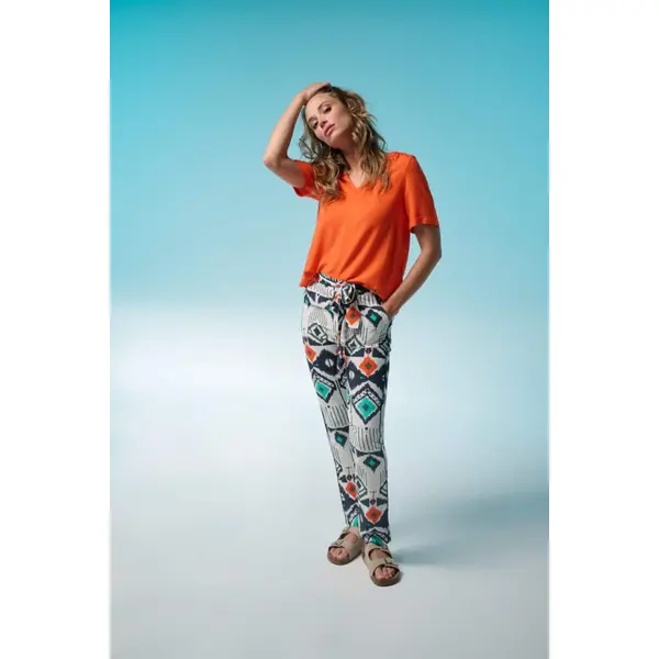 Blouse Orange Col V Femme Etymologie : Élégance et Confort du S au XL