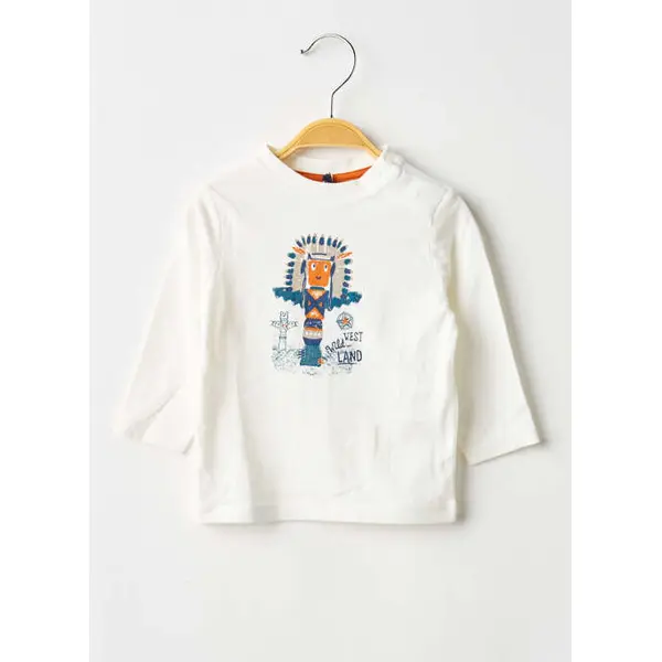T-shirt 3 Pommes Blanc Manches Longues
