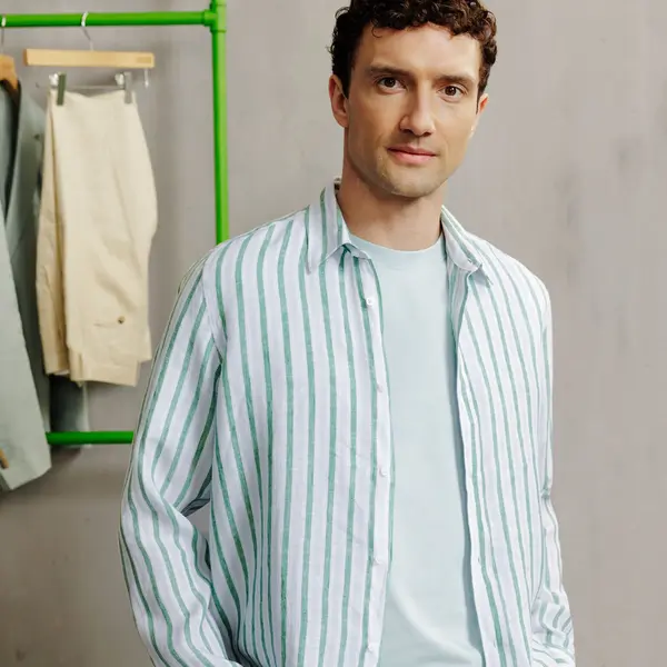 Chemise 100% lin rayée