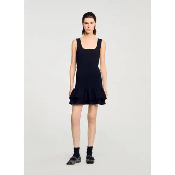 Robe courte col carré - Sandro
