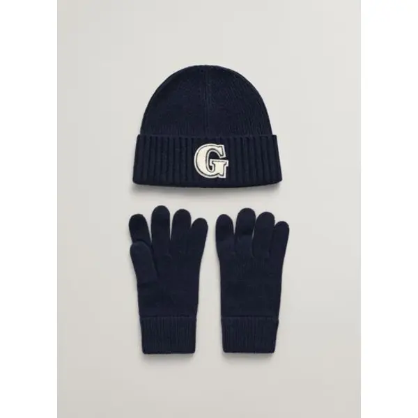 G badge beanie & gloves gift set - Gant Outlet
