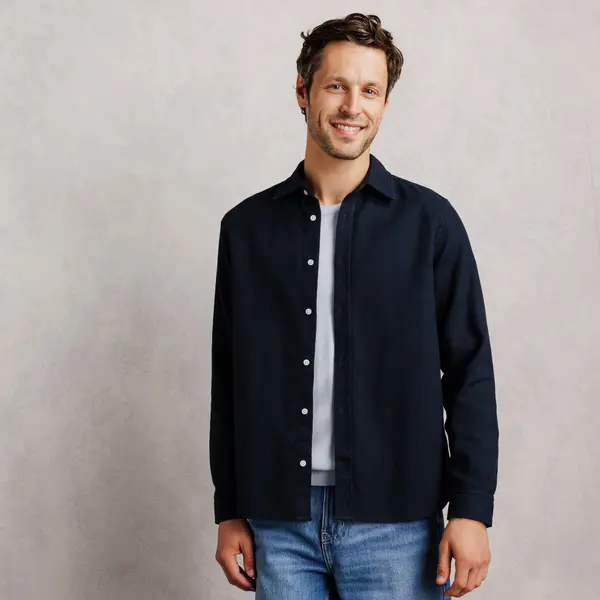 Chemise 100% coton armurée unie