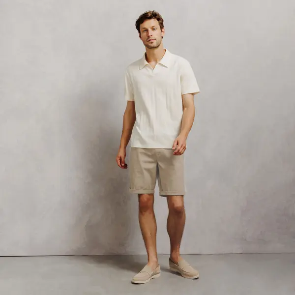 Bermuda chino slim à ceinture uni