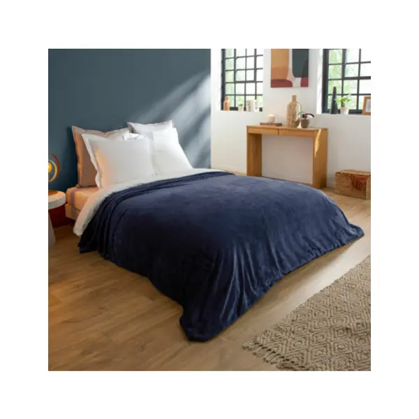 Couverture Polaire Extra Douce Coloris Bleu - DODO outlet Corbeil