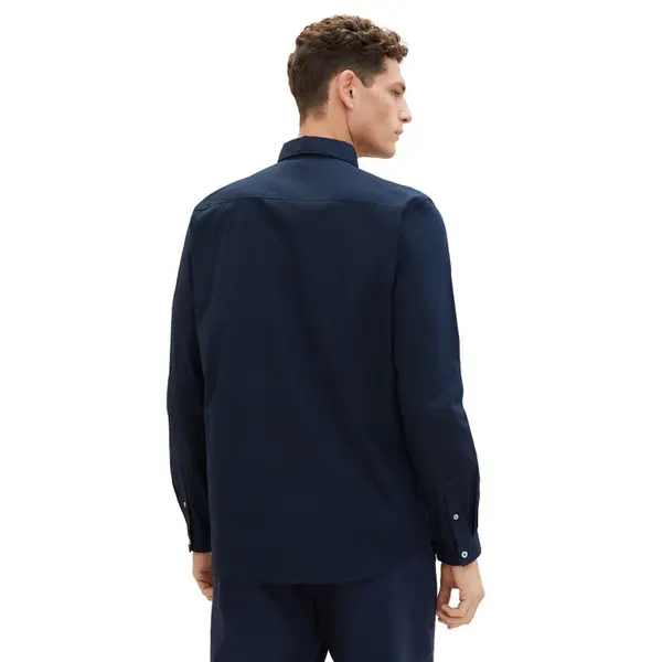 Chemise coton stretch bleu marine