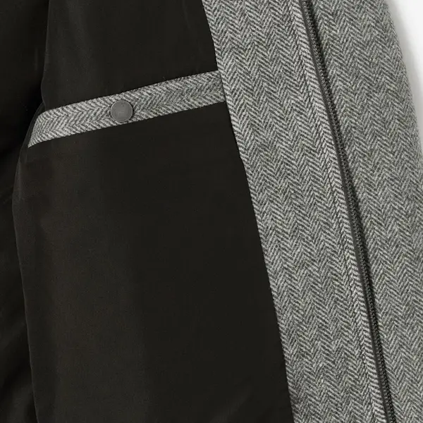 Blouson contenant de la laine col chemise zippé