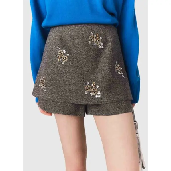 Short avec broderie florale - Maje